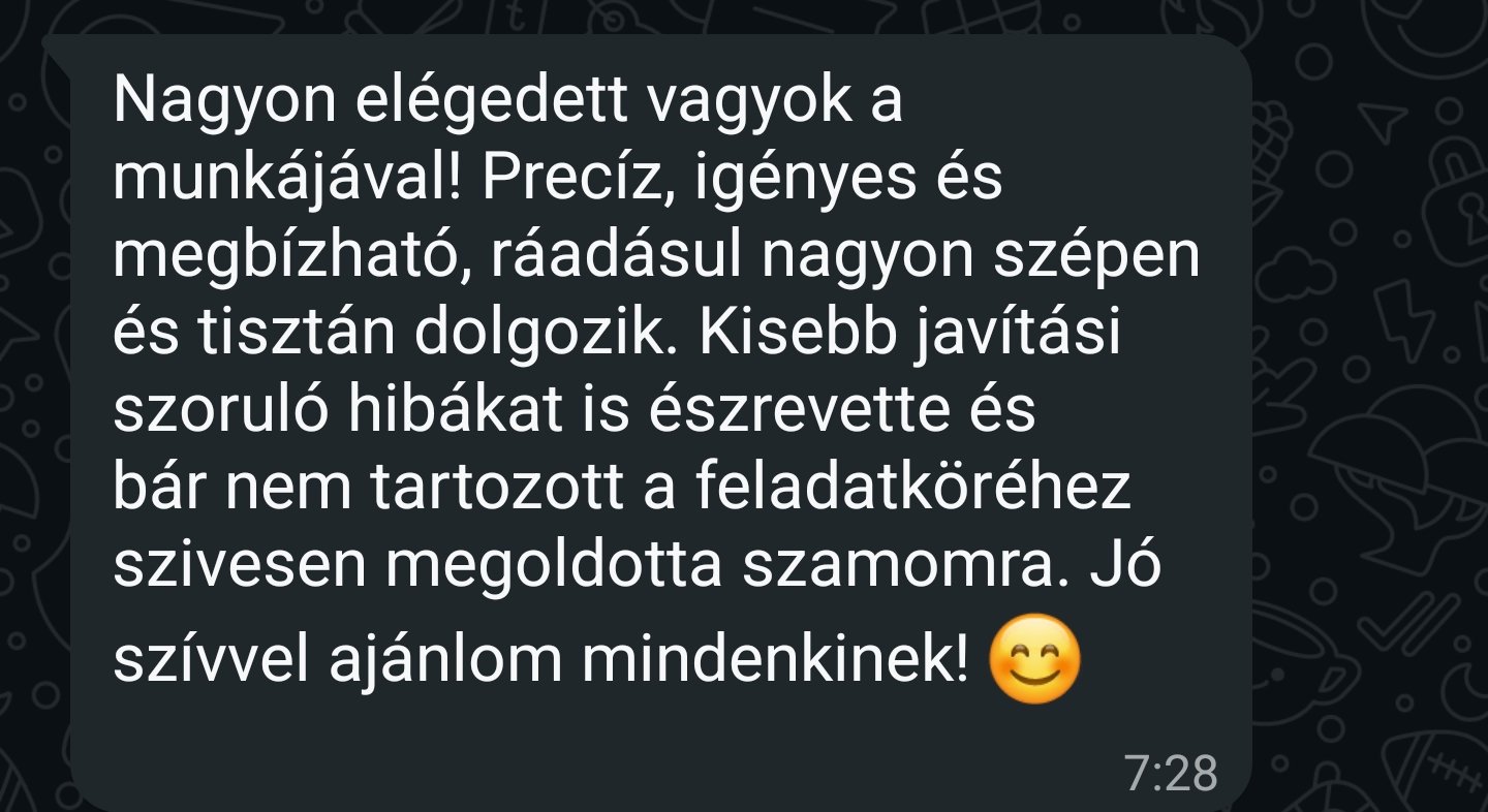 Ügyfélvélemény képernyőkép